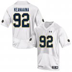 Notre Dame Fighting Irish Men's Aidan Keanaaina #92 White Under Armour Authentic Stitched College NCAA Football Jersey QNT8499FN